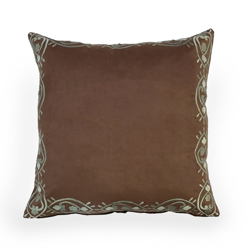  Housse de coussin carré et insert, Brun / Sauge
