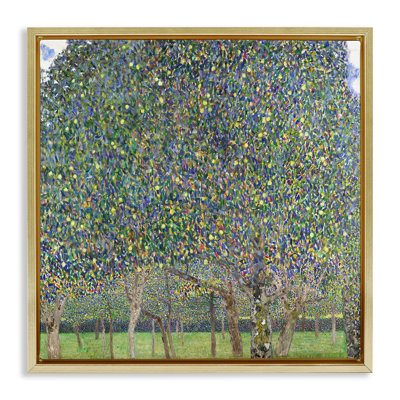 Abstract Mosaic Trees Framed Floater Canvas Wall Art by Gustav Klimt