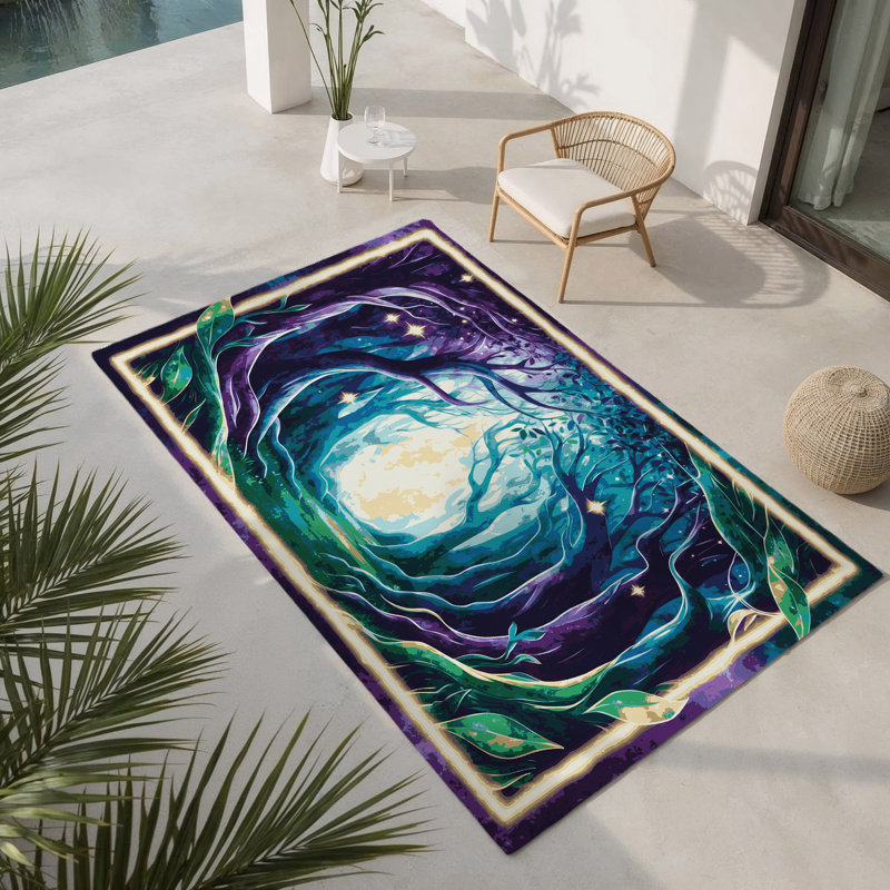 Tapis intérieur et extérieur Cosmic Sprouts, Rectangle 9 pi x 12 pi