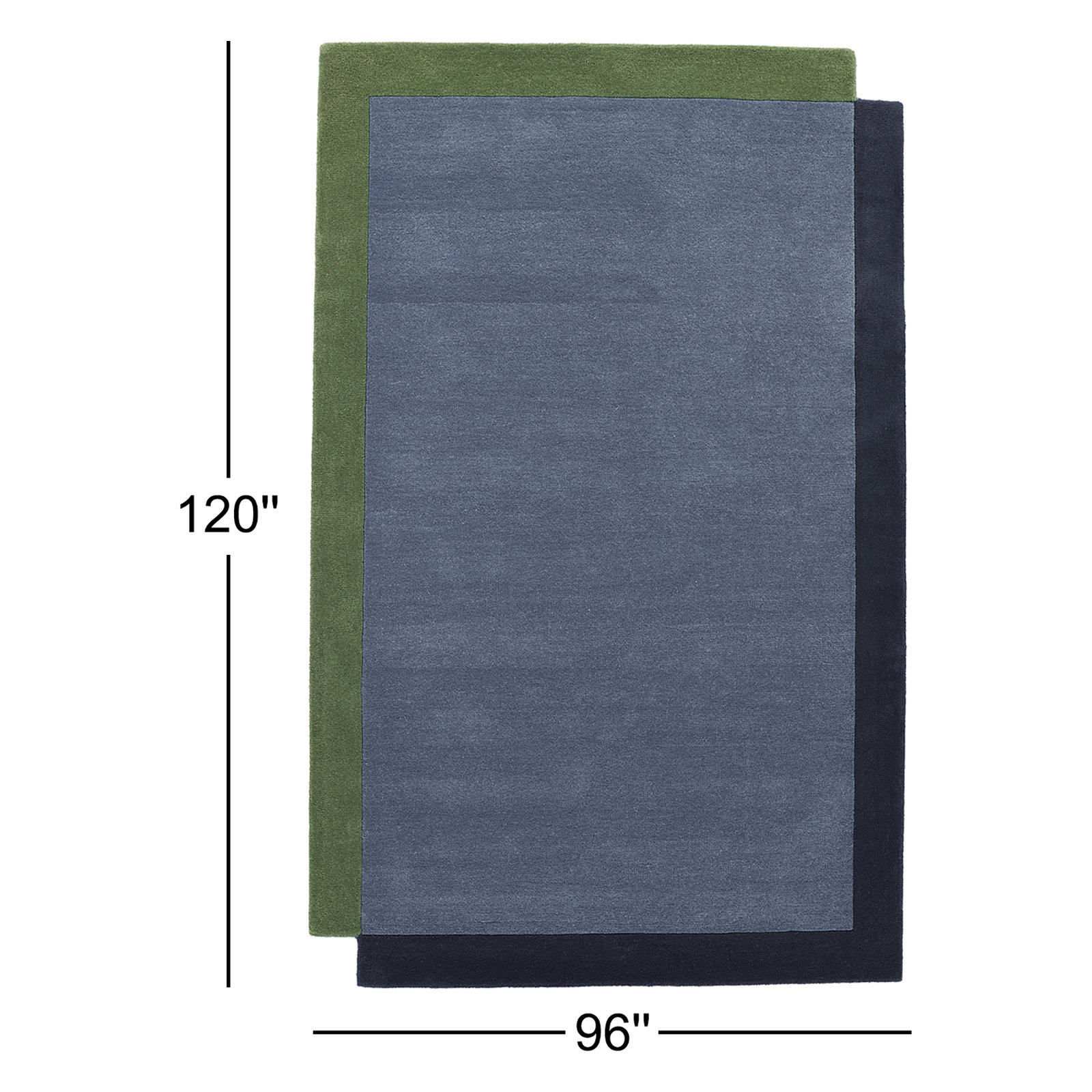 Tallulah Solid Blue Hand-Tufted Wool Rug, Rectangle 8' x 10'