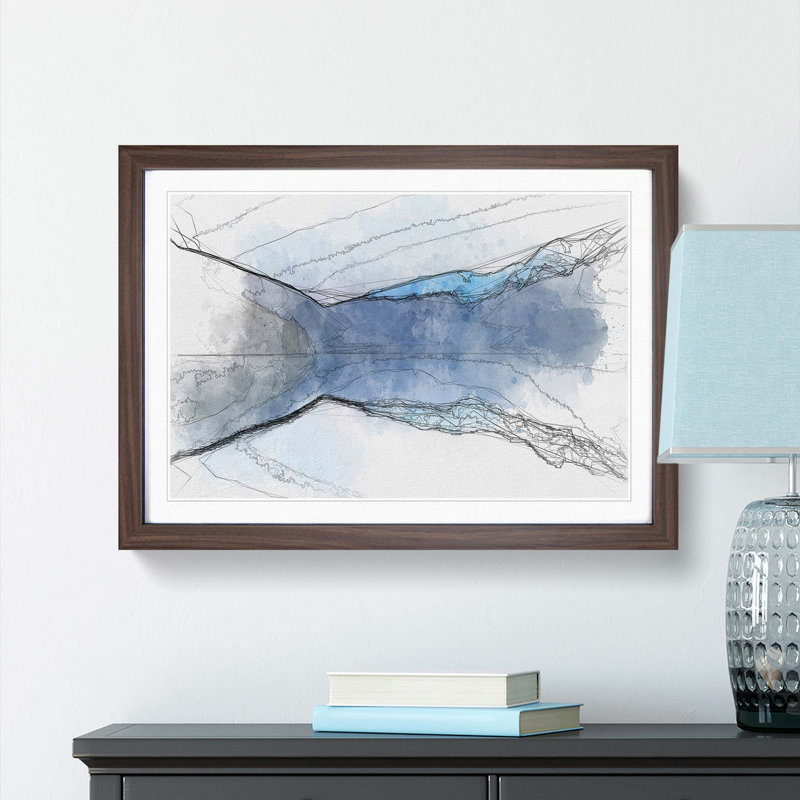 Lake in Haines Alaska in Abstract - Picture Frame Graphic Art Print, 60cm H x 91cm W x 2cm D, Walnut