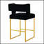 Tabourets de bar à hauteur de comptoir de style moderne avec dossier ouvert carré unique, velours doux et structure en fer durable pour plus de confort et de style-274949786
