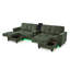 Canapé modulaire vert moderne avec rangement multifonctionnel et lumières DEL