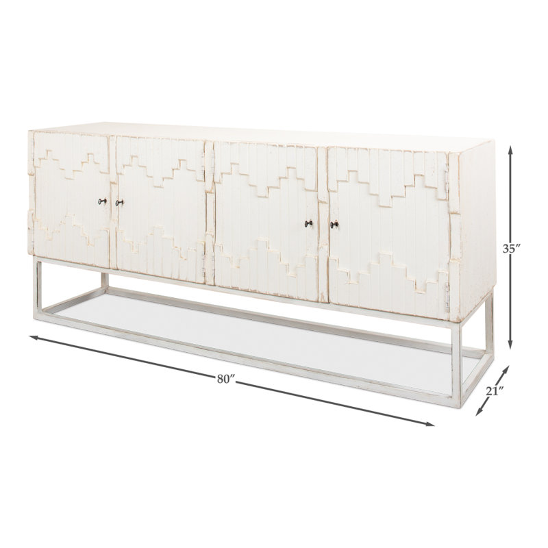 Aztec 80'' W Solid Wood Sideboard, White