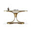 Console luxueuse luxueuse avec plateau en marbre et base en métal doré incurvé Glam-132919090