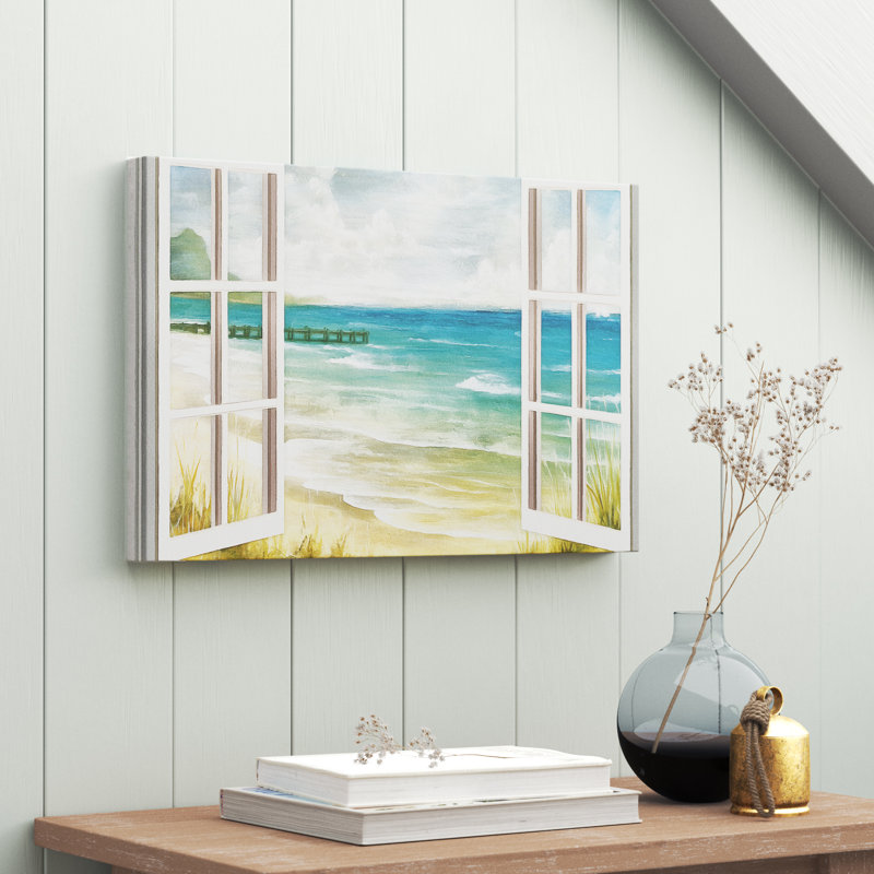 " Open Windows To Beach Paradise ", 12" H x 18" W, Canvas