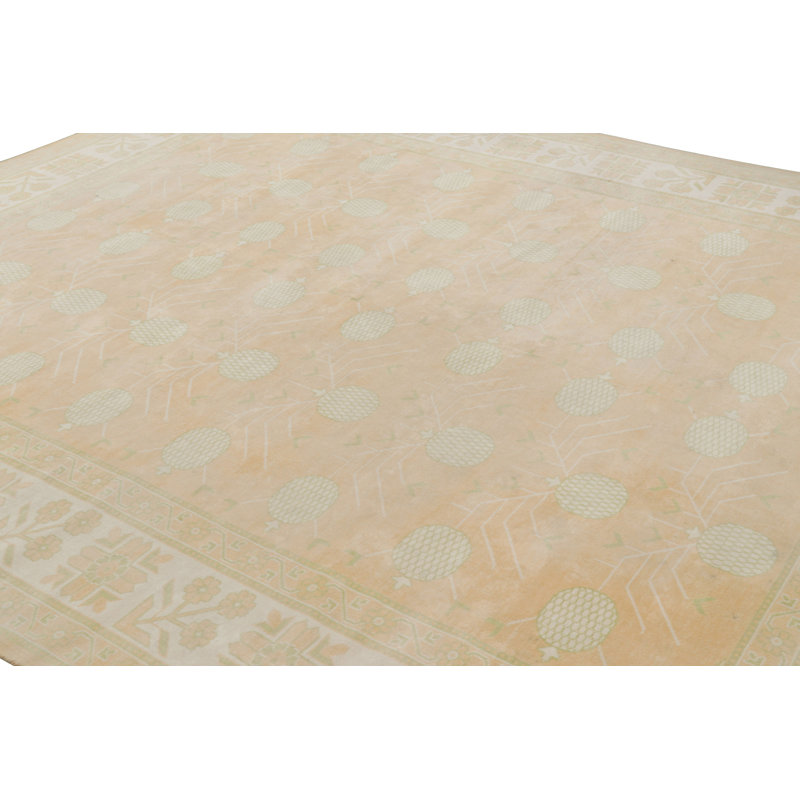 Rug & Kilim’S Khotan Style Rug In Blue And Pink With Pomegranate Floral Patterns