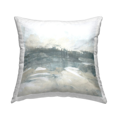 Grey Landscape Abstraction Decorative Printed Throw Pillow by June Erica Vess