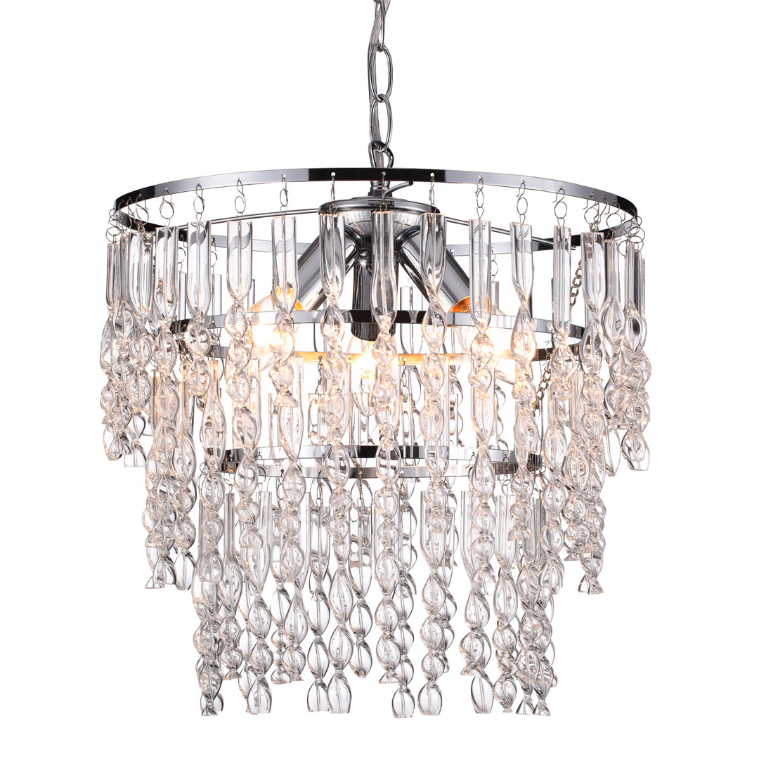 Perdue 3 - Light Chrome Unique/Statement Pendant