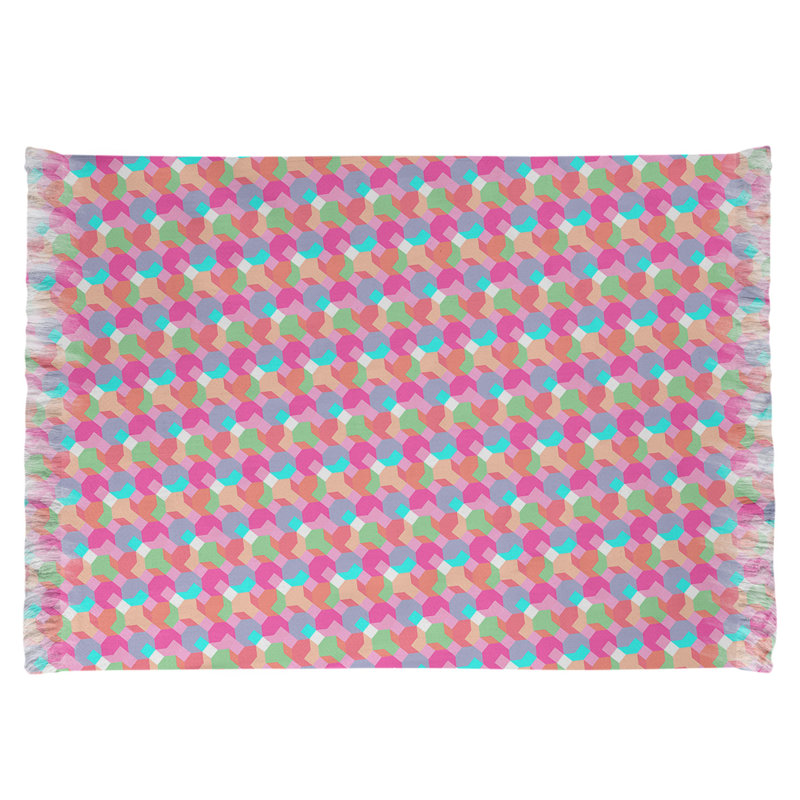 Rose octogones/brun Tapis décoratif, Oui
