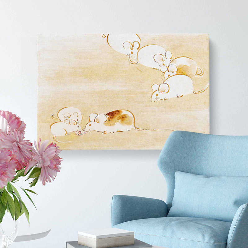 Mice by Shibata Zeshin - Wrapped Canvas, 35cm H x 50cm W x 3cm D
