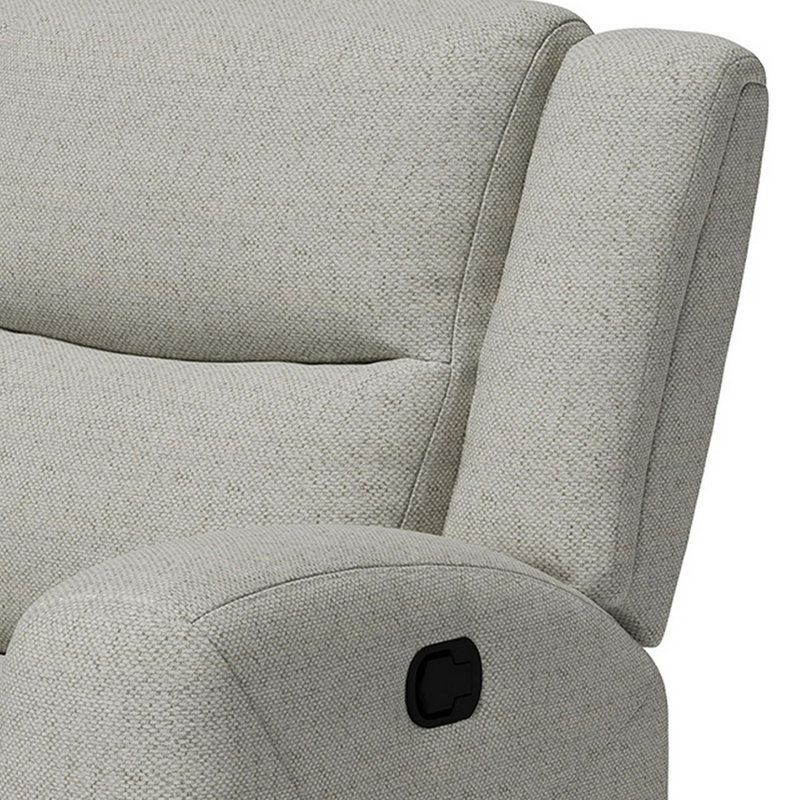 Gira Manual Recliner Chair With Contour Armrest, Wood Frame, Beige Fabric