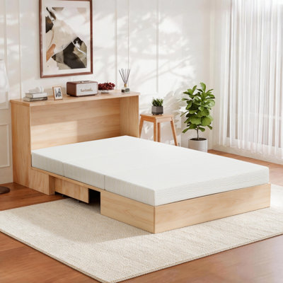 6" Tri-Fold Gel Memory Foam Mattress – Portable Foldable Mattress For Travel, Camping & Guests, With Free Storage Bag