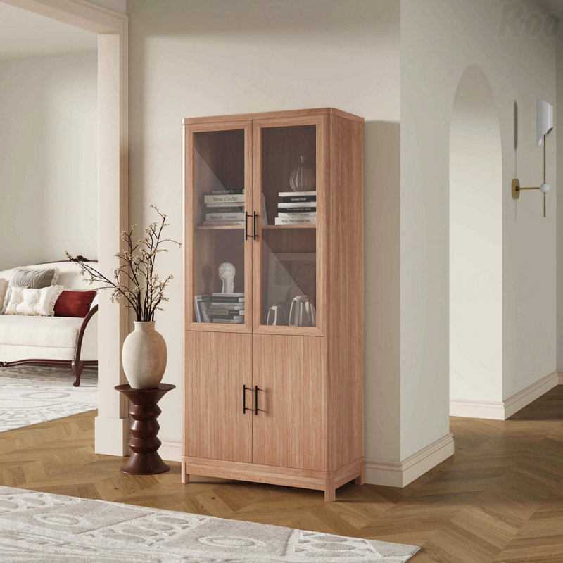 Bibliothèque en érable pour décoration et rangement de salon, Érable