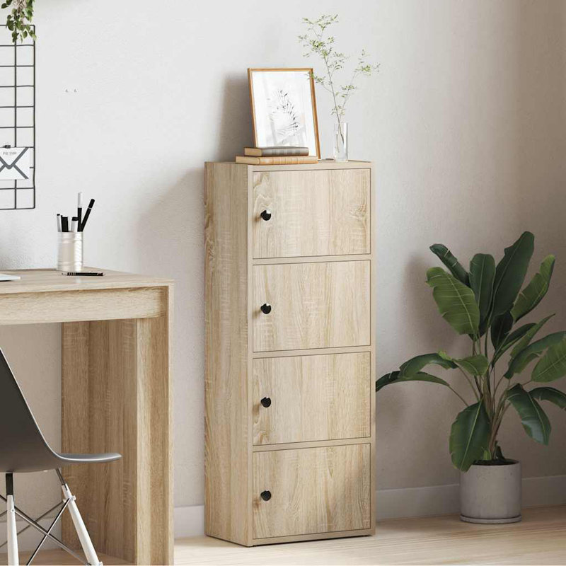 Shanetra 40cm W Bookcase, Sonoma Oak, (4 Shelves) 102cmH x 40cmW x 24cmD