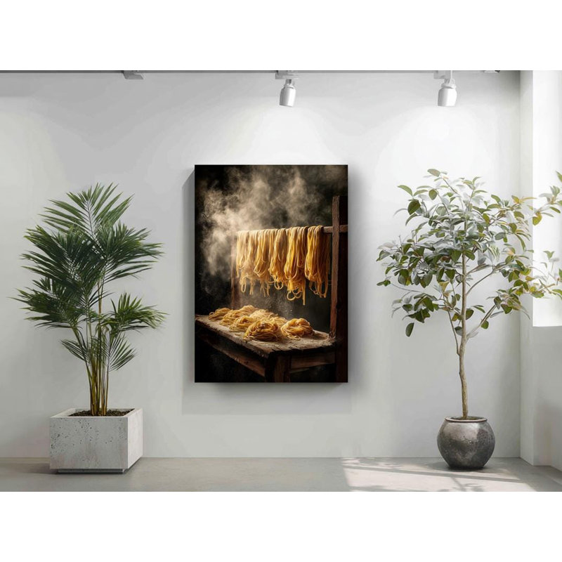 Impression sur toile de fabrication artisanale de pâtes: art mural de cuisine italienne rustique, H 45 po x l 30 po