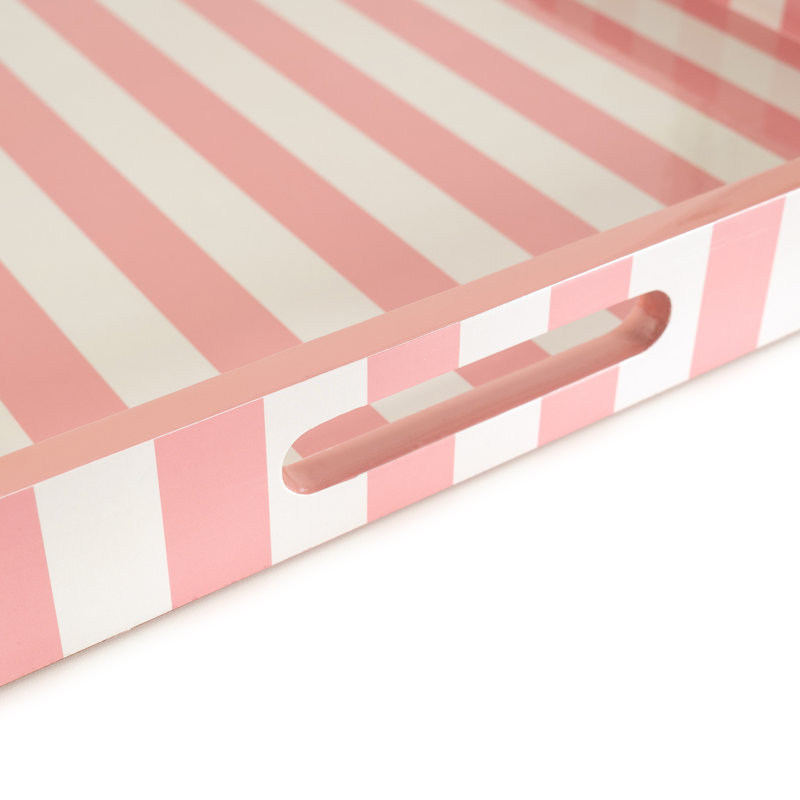 Rose Stripe Tray -Wayfair, Pink