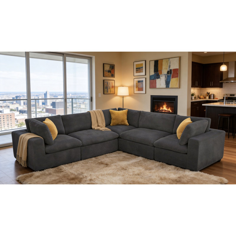 Canapé modulaire Matxvildore, Gris foncé