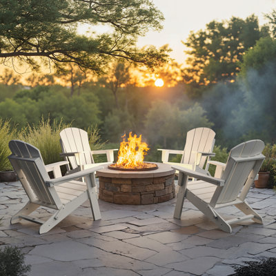 Aulika HDPE Plastic Weather-Resistant Adirondack Chair