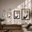Chimpanzee and Balloons Modern - Framed Print-1044464156-1044464145