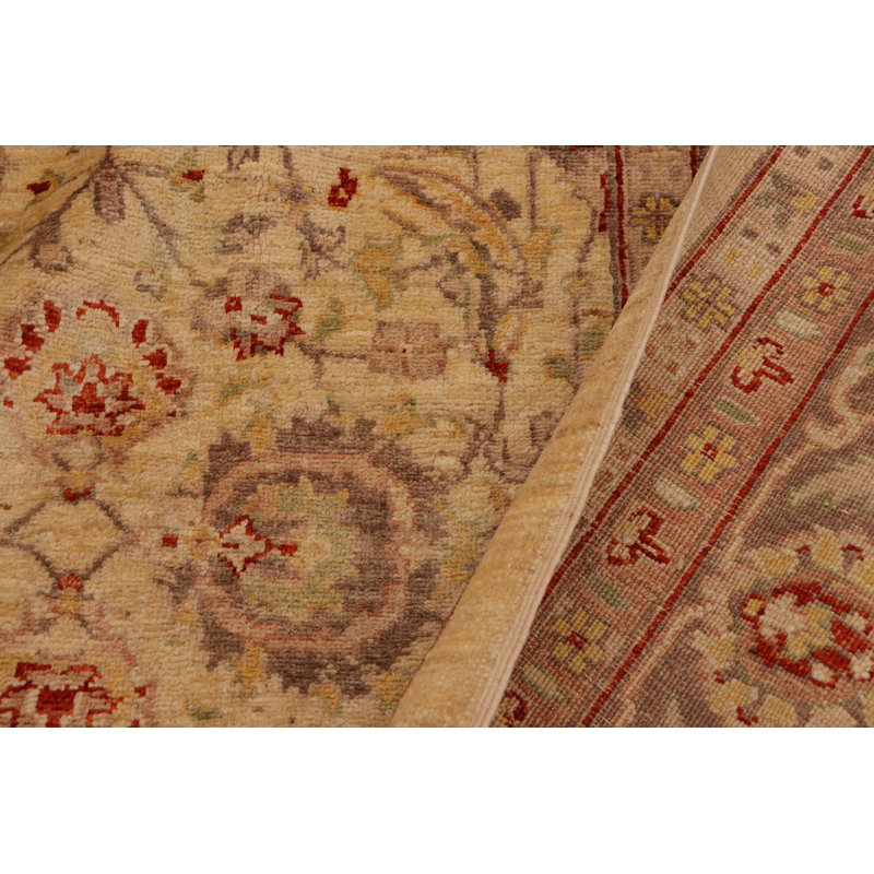 Tapis oriental en laine brun clair / brun clair 9 pi 1 po x 11 pi 10 po Silke