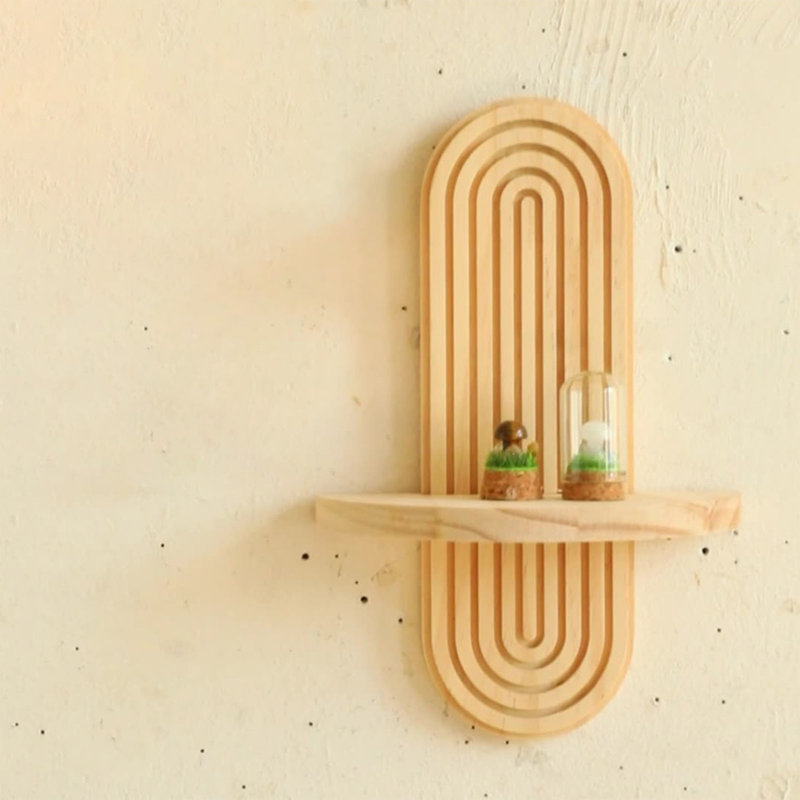 Tablette murale Boho en bois robuste et élégante pour les vacances en famille