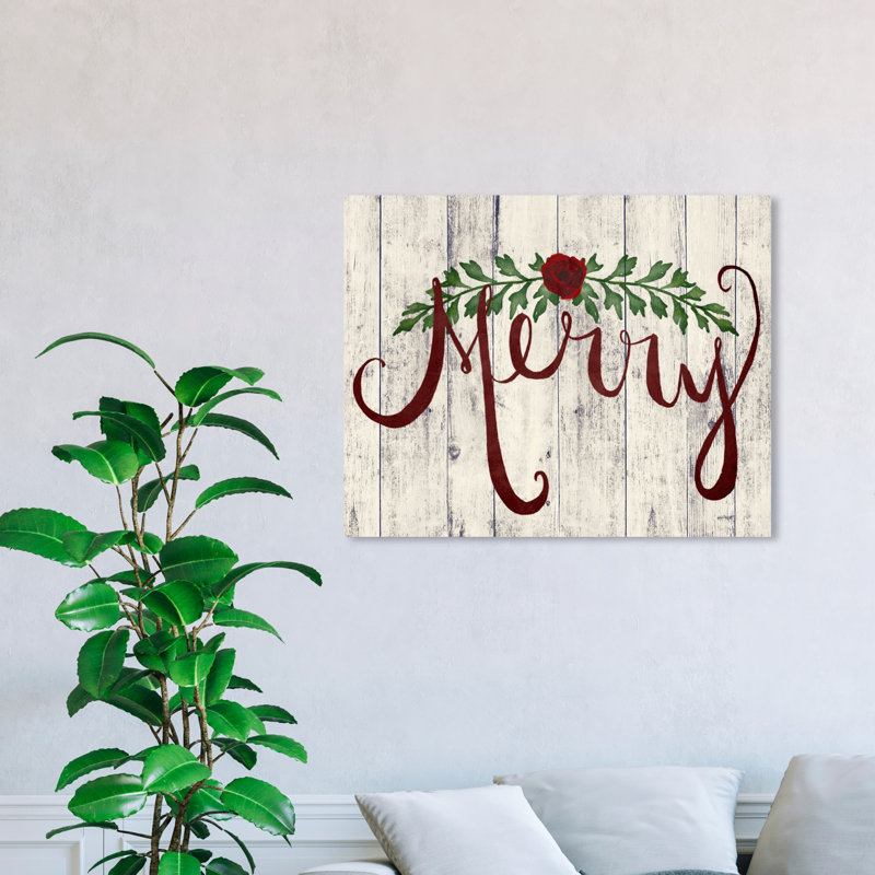 « merry », art textuel sur toile, Toile tendue, H 36 po x l 45 po x P 1,5 po