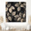 «Slate Grey Leaves Beauty I», impression sur bois de feuilles - sur bois de pin naturel