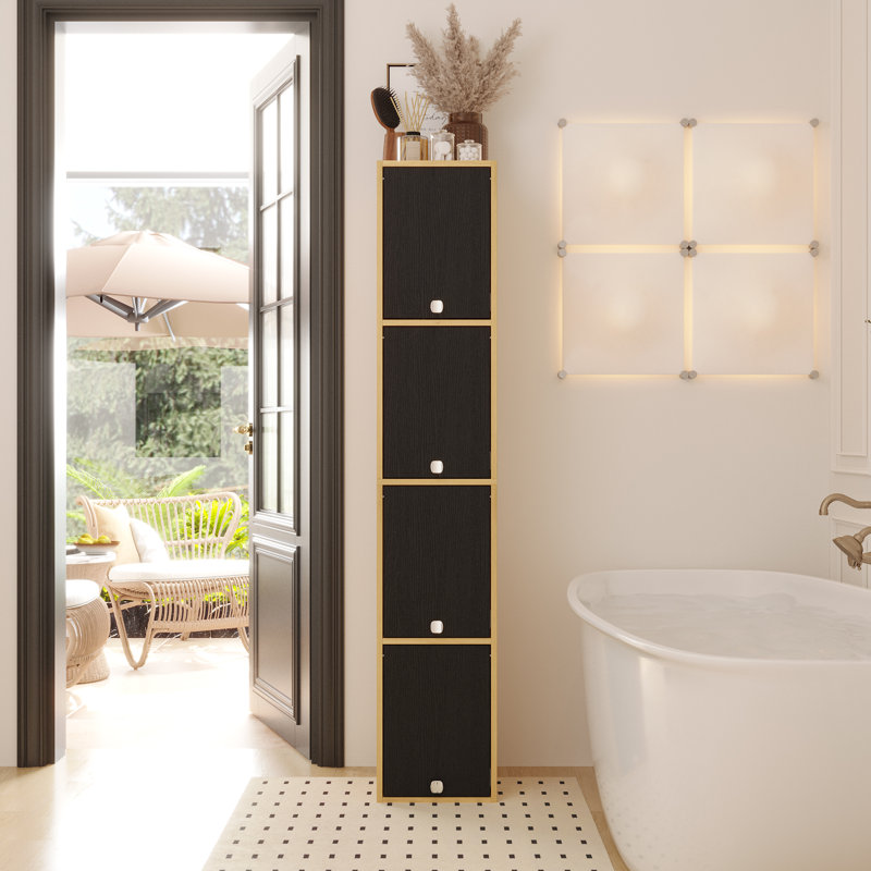 Space-Saving 4-Door Up-And-Over  Bathroom Storage Cabinet