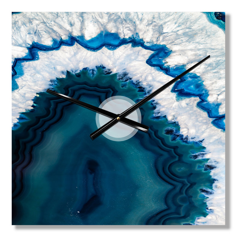 Géode bleue brésilienne - horloge murale moderne, Moyen