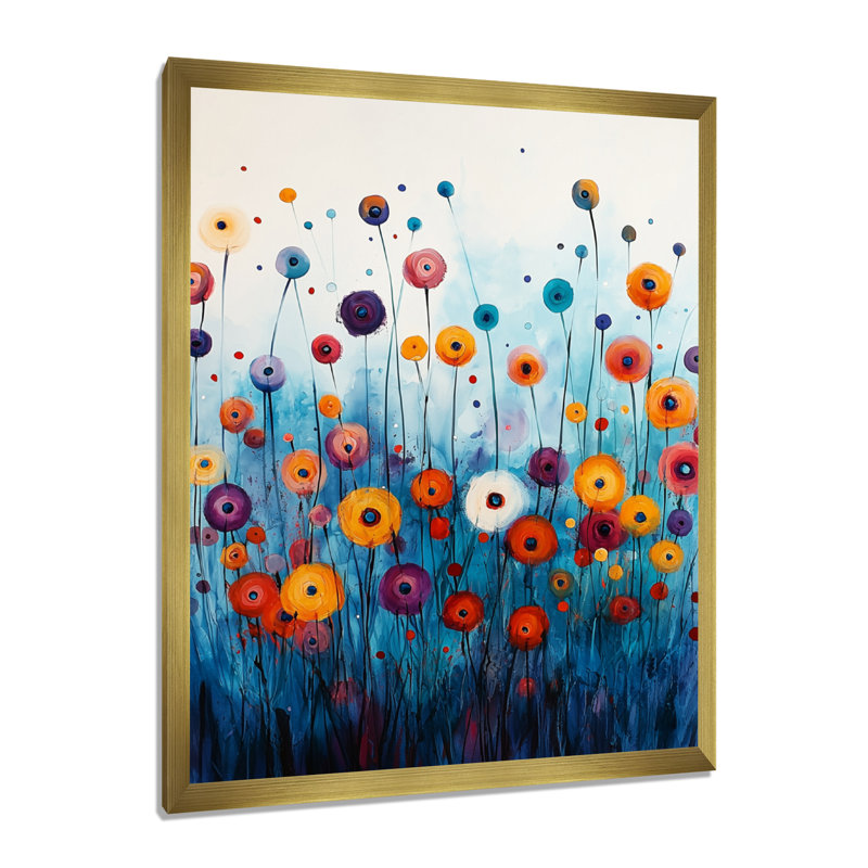 Carncastle - salon d'art mural floral, H 40 po x l 30 po, Picture Framed, Doré