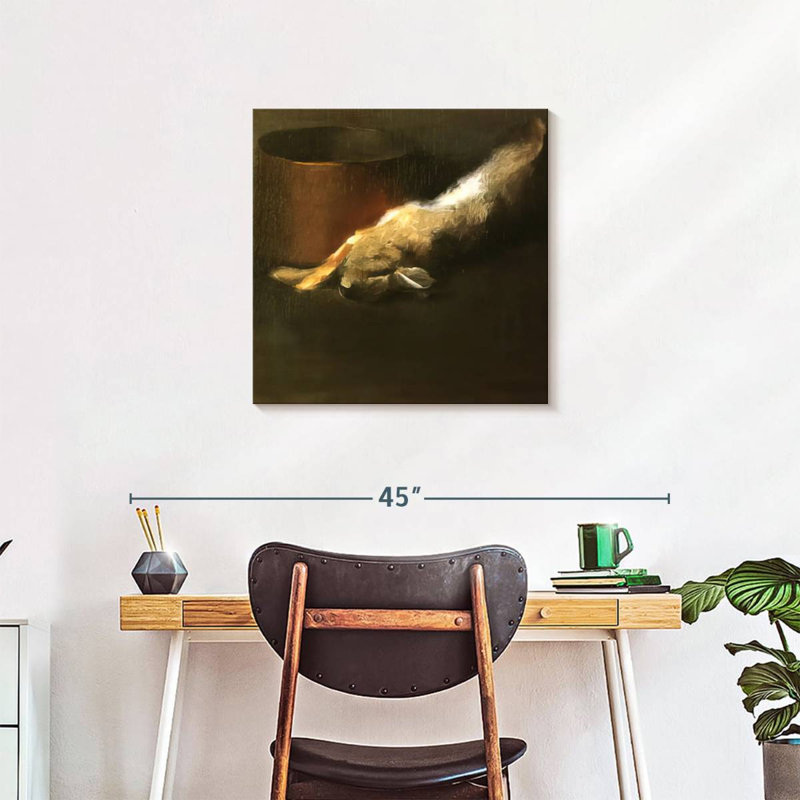 Lapin mort avec pot de cuivre, 24" H x 24" W