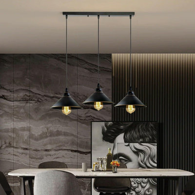 3 - Light Black Gold Line Cone Pendant