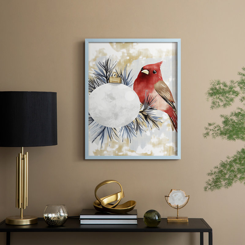 «Christmas Holiday Art DCCDXCIV», reproduction d'art encadrée - bois massif, Bleu, H 21 po x l 17 po