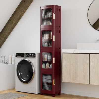 Boîte de rangement en plastique empilable sur roulettes Aarn