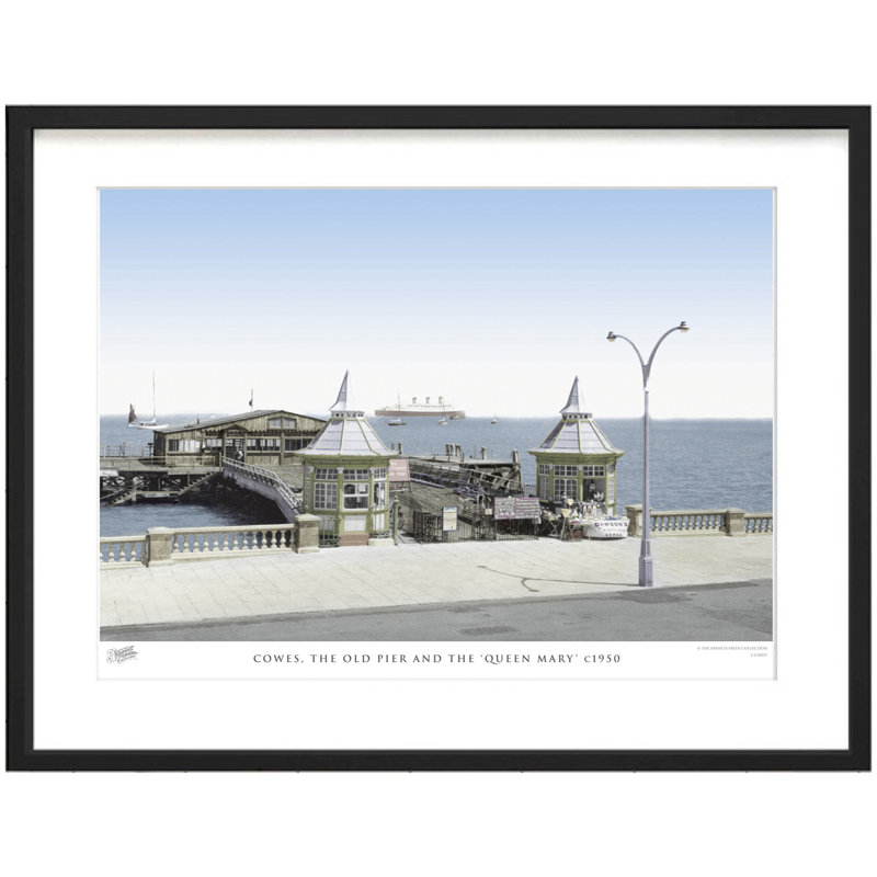Cowes, The Old Pier And The Queen Mary C1950 - Single Picture Frame Print, 60cm H x 80cm W x 2.3cm D