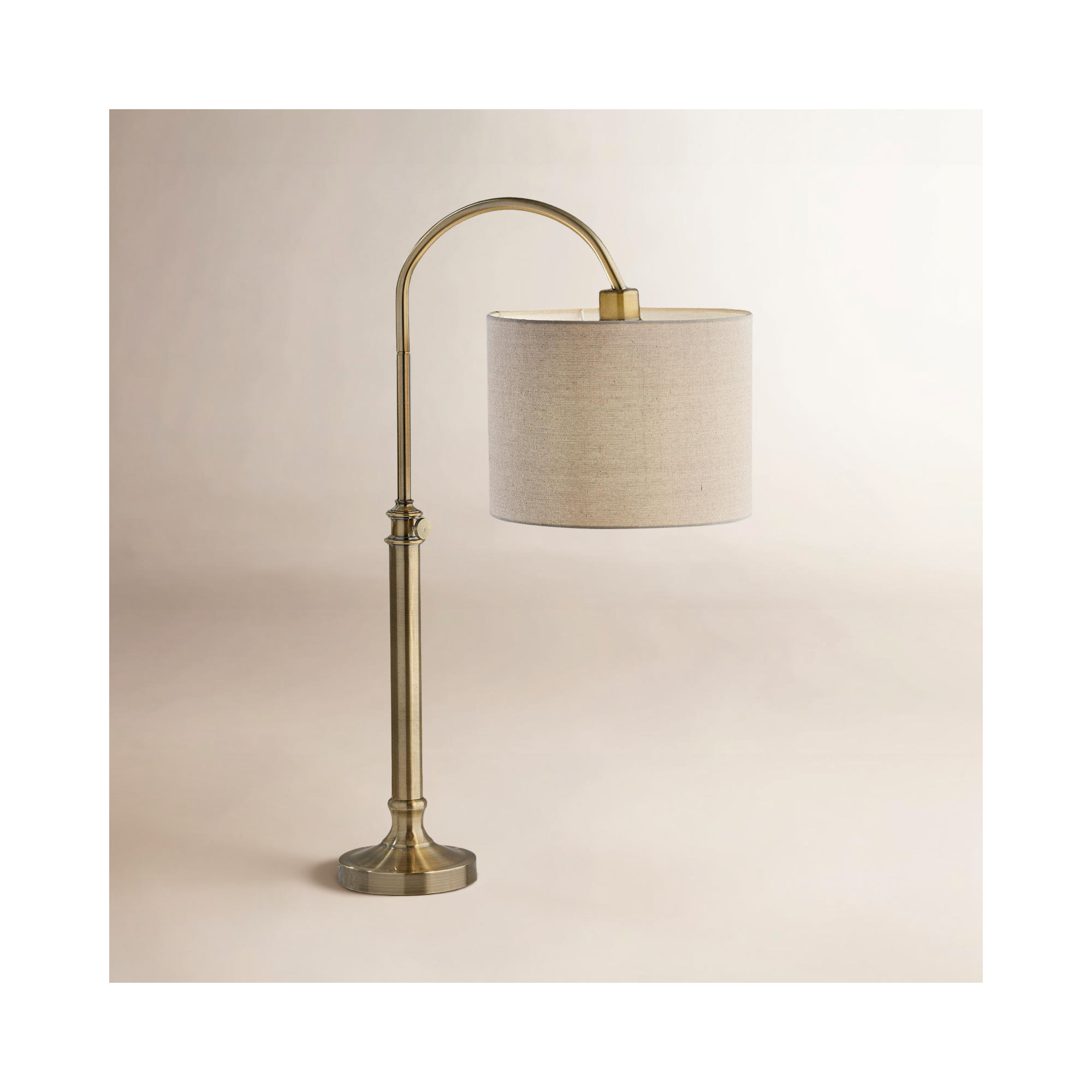 Slade Metal Arched Lamp, Antique Brass