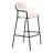 Wainaku Upholstered Low-Back Counter Bar Stool with Black Metal Base-1551404094