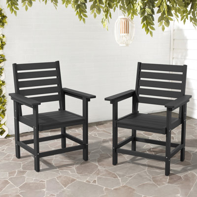 Chaises de patio HDPS résistantes aux intempéries avec accoudoirs pour balcon de terrasse