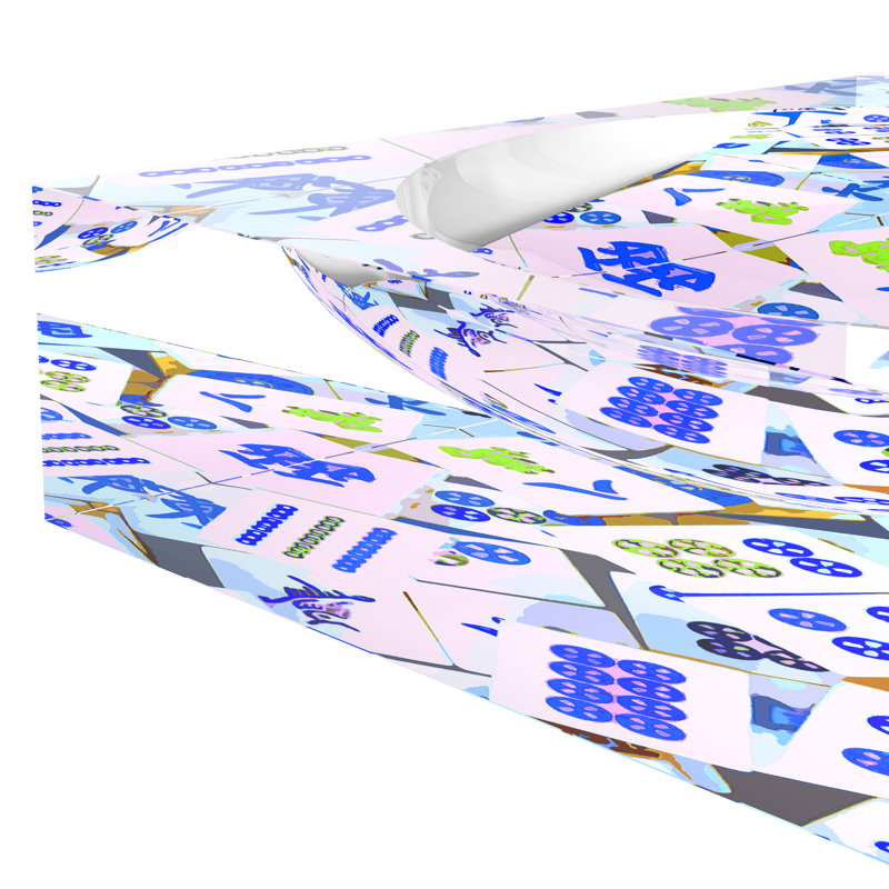Plat à chat Mahjong, L 6 po x P 6 po x H 2 po, Bleu
