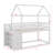 Twin Over Twin House Bunk Bed With Shelves And Drawers-1829256758