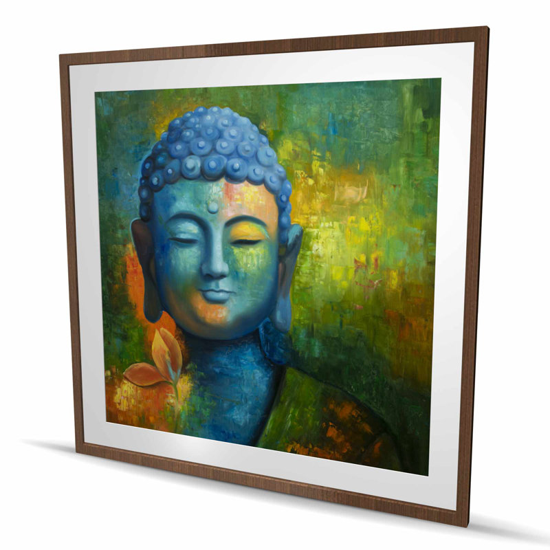 Blissful Buddha - Reproduction spirituelle encadrée pour la chambre à coucher
