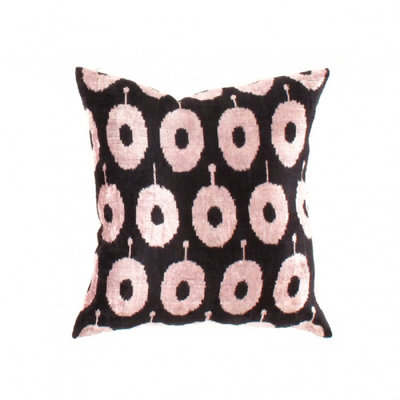 Pasargad Oasis Collection Silk Velvet Ikat Pillow