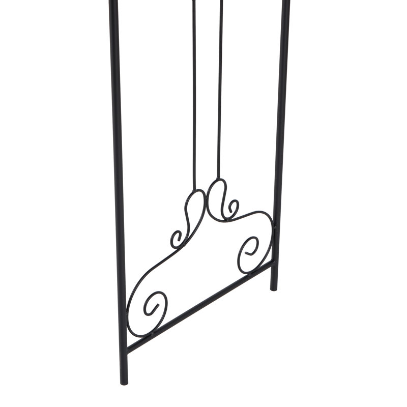 Tonnelle de jardin à volutes arquées en métal avec fleuron Coletin