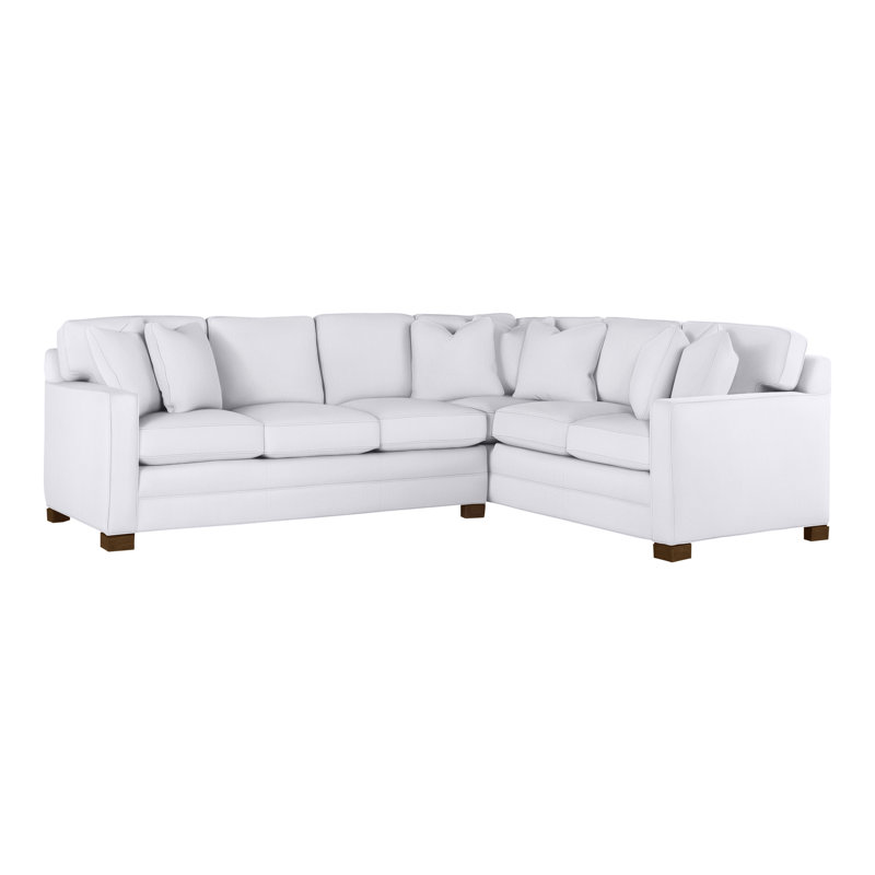 American Bungalow 2-Piece Hillcrest L-Sectional, Navada Snow, Havana