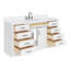 Meuble-lavabo simple en bois massif 66 po avec plateau en quartz Carrara de 1,5 po Thornaby-33309596-58680300
