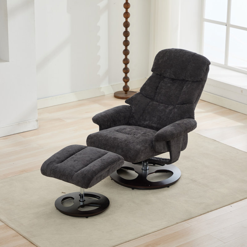 Modern Recliner Chair with Ottoman, 360° Swivel, 5-Point Vibration Massage, Seat Heating, and 140° Adjustable Backrest for Ultimate Comfort