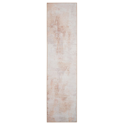 Tapis de couloir rose moderne et doux lavable à la machine
