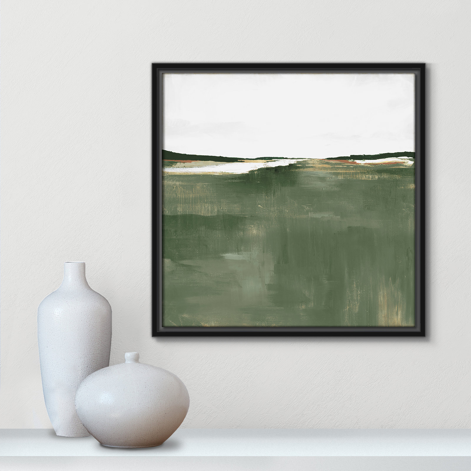 Dauntsey "Green Sea" Print by Isabelle Z, 17.5" H x 17.5" W, Black