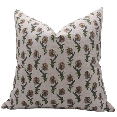 Fabdivine Traditional Block Print Linen Cushion Cover Handmade Decorative Pillow for Modern Homes